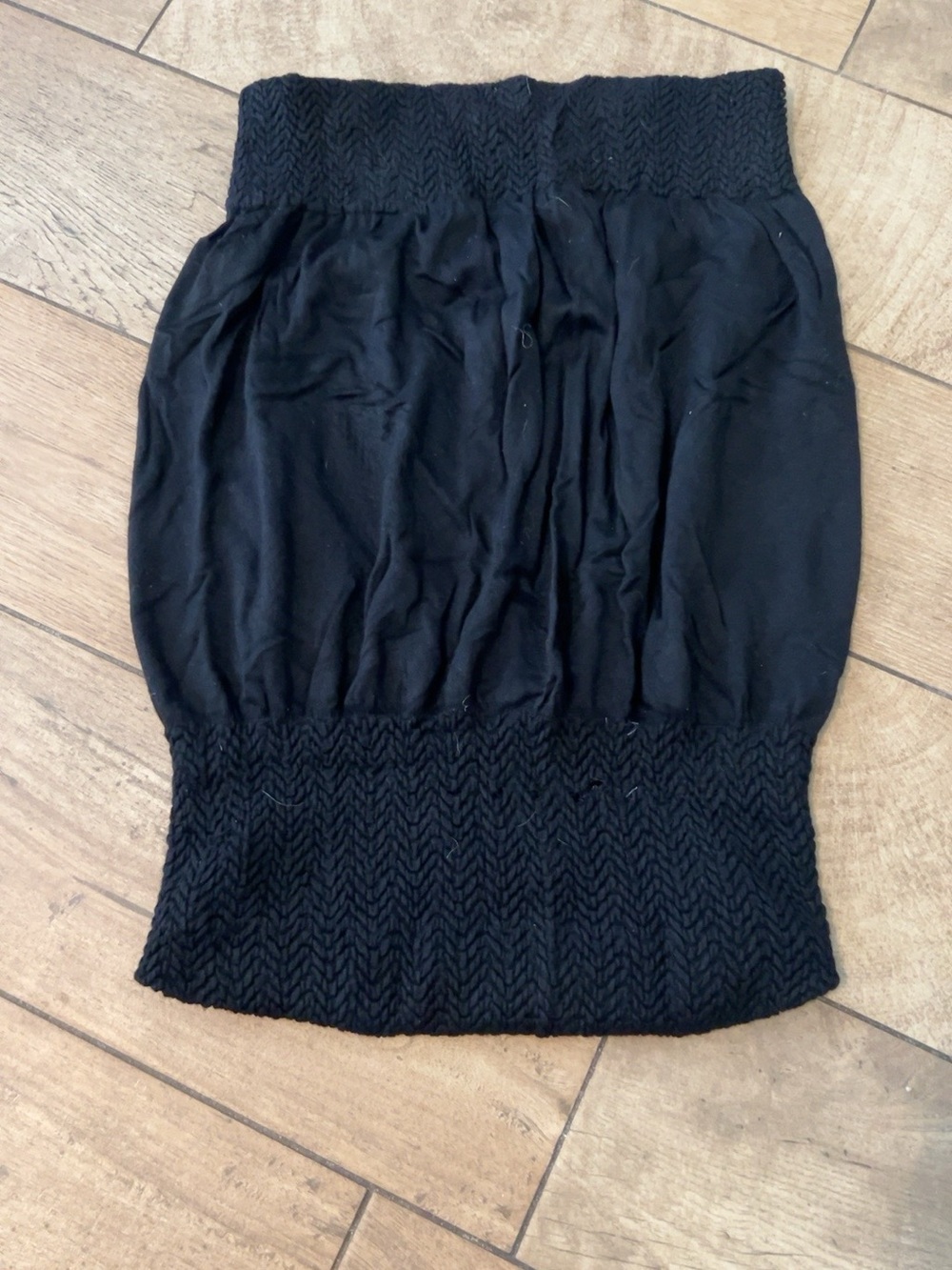Choice Black Smocked Strapless Bubble Tube Top One Size